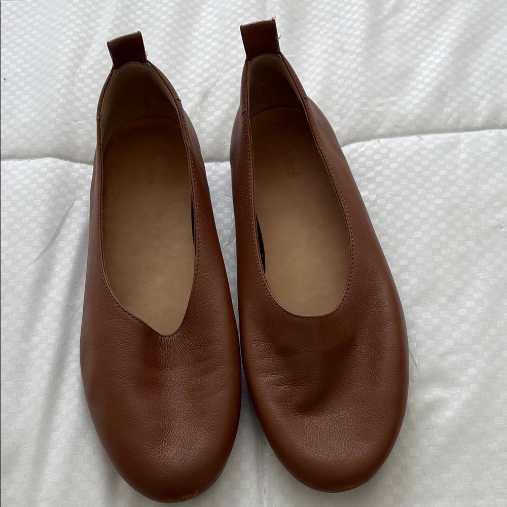 Quince Brown Leather Flats